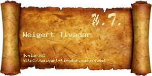 Weigert Tivadar névjegykártya